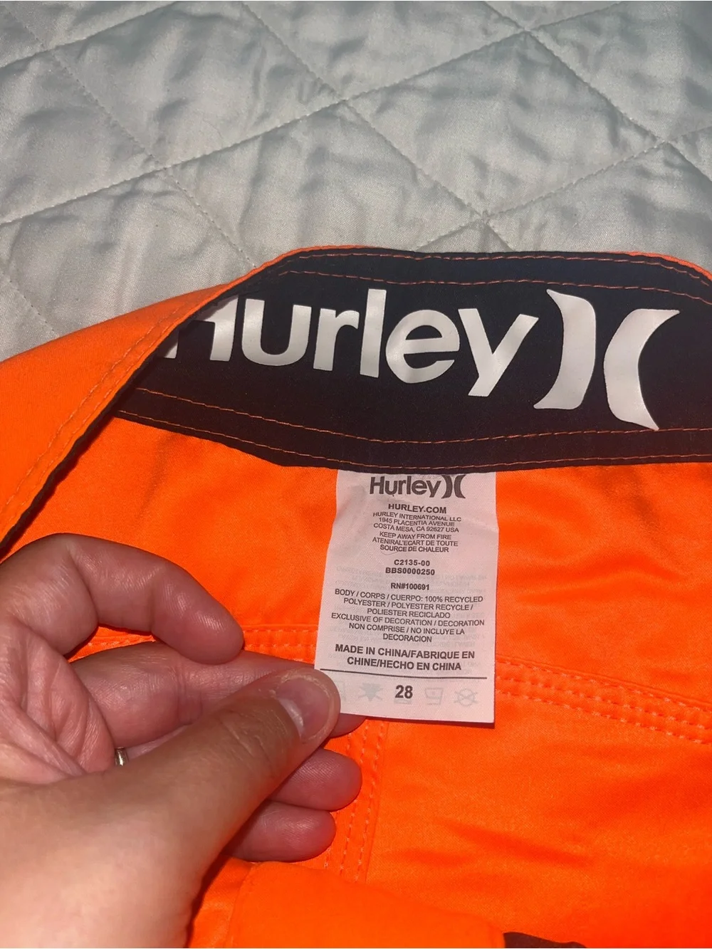 Hurley Men’s Orange and Black Boardshorts